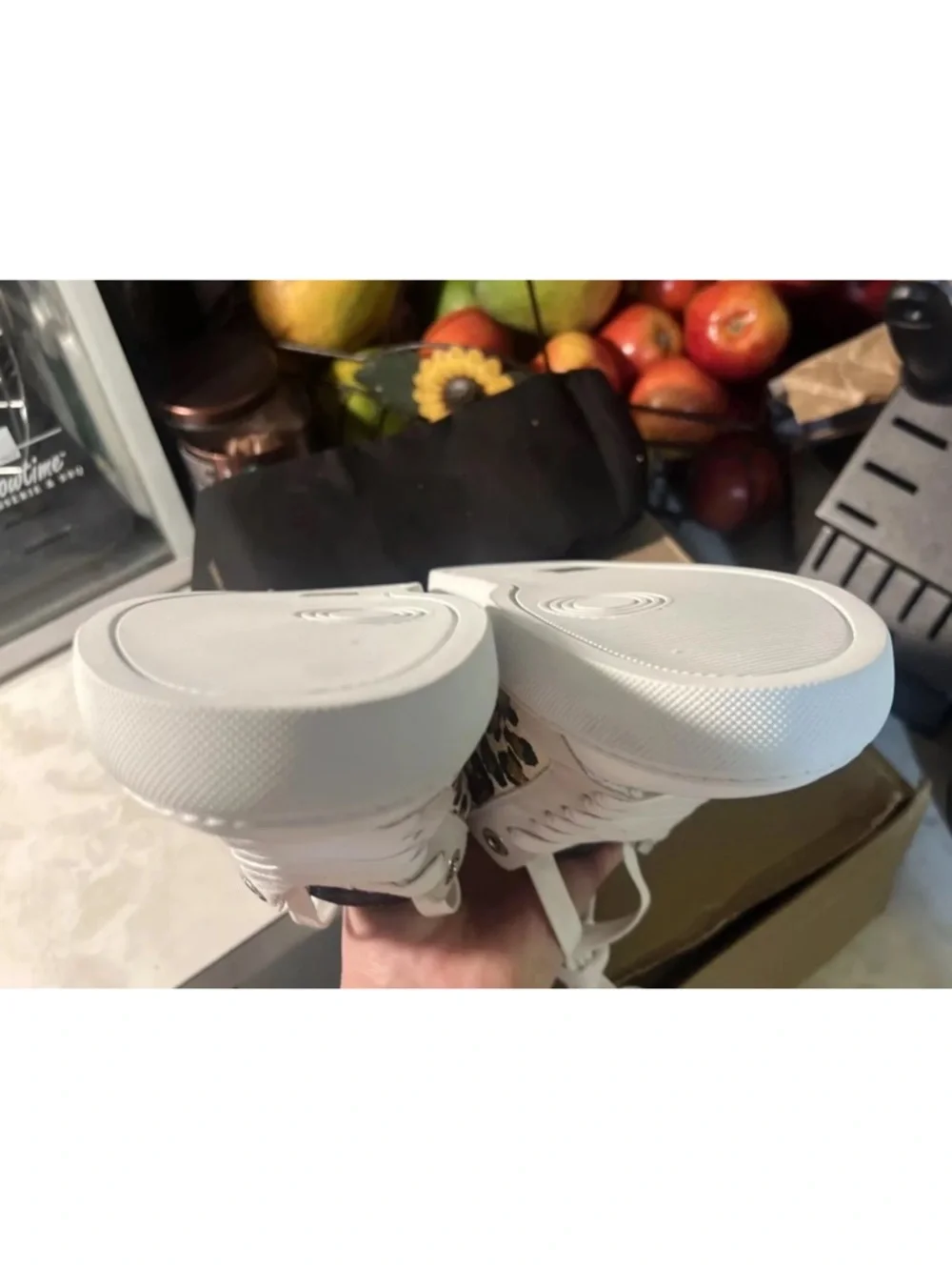 New Zadig & Voltaire White Sneakers with Gold Leopard Panels 7.5 /8 euro 38 - Picture 7 of 10